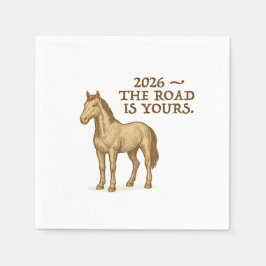 Paper Napkins with motivational text and horse Serviette