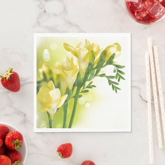 Paper Napkins-Yellow Freesias Serviette (Beispiel)