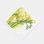Paper Napkins-Yellow Freesias Serviette (Ecke)