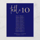 PAPER Navy and Gold Tischnummer & Seetabelle (Rückseite)