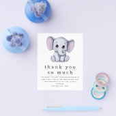 PAPER Niedlich Elephant Baby Dusche Vielen Dank Flyer (Einzeln)