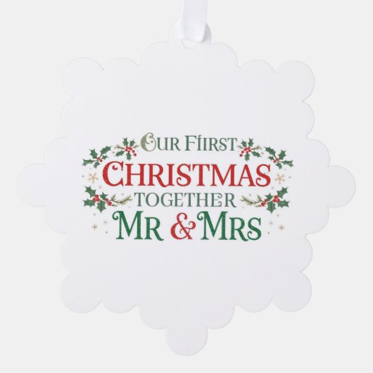 Paper Ornament Card-Our First Xmas Mr & Mrs Karte (Vorderseite)