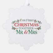 Paper Ornament Card-Our First Xmas Mr & Mrs Karte (Rückseite)