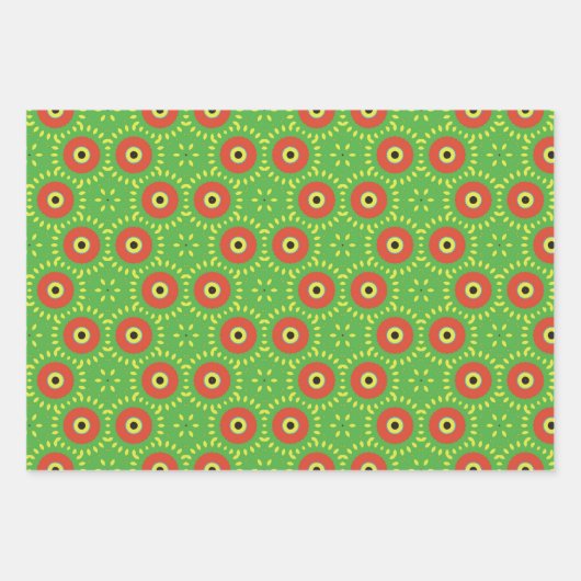 Paper Pack 173 Decorative Red Green Yellow Geschenkpapier Set (Vorderseite 3)