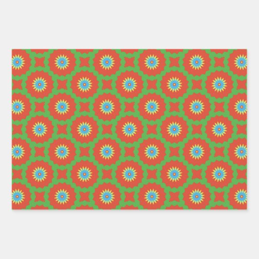 Paper Pack 173 Decorative Red Green Yellow Geschenkpapier Set (Vorderseite 2)
