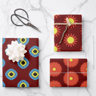 Paper Pack 178 Decorative Red Yellow Blue Geschenkpapier Set