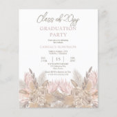PAPER Pampas | Rose Neutrale Grad Party Einladung Flyer (Vorne)