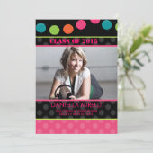 Paper Party Lights Foto Abschluss Einladung (Stehend Vorderseite)