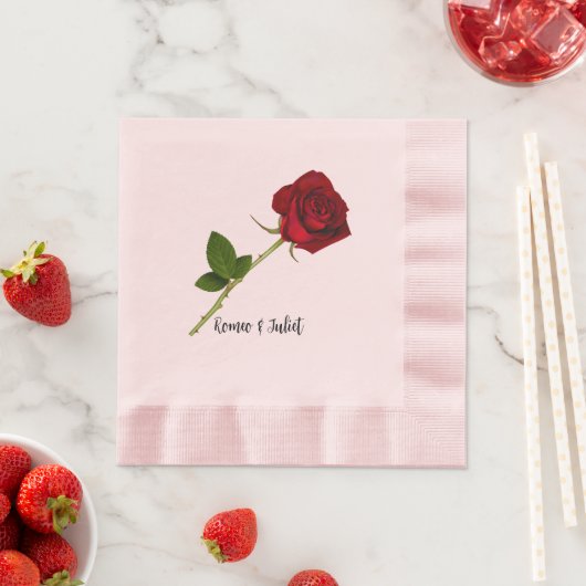 Paper Party Napkins Rote Rose Custom Serviette (Beispiel)
