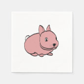 Paper party napkins with pink rabbit design serviette (Vorderseite)