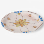 Paper party plate, 9 inch, with floral design. pappteller (Schrägansicht)