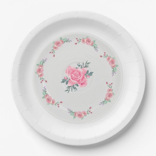 Paper & Party Plates || Rose Garden Party Plate Pappteller (Vorderseite)