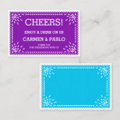 Paper Picado Colorful Mexican Wedding Drink Ticket (Vorne/Hinten)