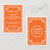 Paper Picado Colorful Mexican Wedding Registry Begleitkarte (Vorne/Hinten)