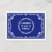 Paper Picado Colorful Mexican Wedding RSVP Begleitkarte (Rückseite)