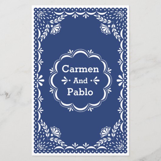 Paper Picado farbenfrohe mexikanische Hochzeit (Rückseite)