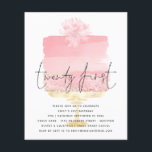 PAPER Pink Cake Script 21st Birthday Einladung<br><div class="desc">PAPER Pink Cake Script 21st Birthday Einladung. A great value PAPER (not card) alternative WITHOUT ENWICKES at SMALLER size 4.5" x 5.6" and at budget price. (Standard A6 enwickes are the nearest size to fit) Twenty First is in a set handwritten style with the details beneath overlaid onto a pretty...</div>
