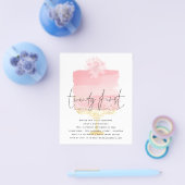 PAPER Pink Cake Script 21st Birthday Einladung Flyer (Einzeln)