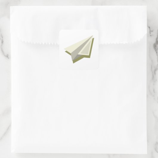 Paper Plane Design Quadratischer Aufkleber (Tasche)