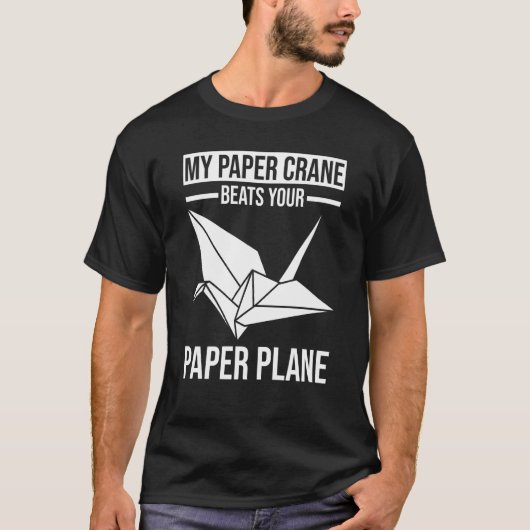 Paper Plane Paper Crane Origami T-Shirt (Vorderseite)