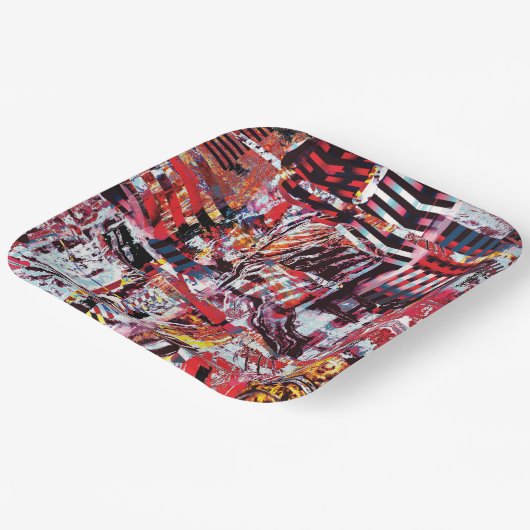 Paper Plate – Fragmented Pulse Pappteller (Gewinkelt)