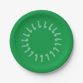 Paper Plate - Green and White Candy Canes on Green Pappteller (Vorderseite)