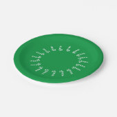 Paper Plate - Green and White Candy Canes on Green Pappteller (Schrägansicht)