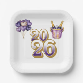 Paper Plate-Happy New Year 2026 Tableware Set Pappteller