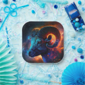 Paper Plate of Aries Zodiac Star Sign Pappteller (Party)