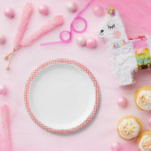 Paper Plate Picnic Red Gingham Birthday Party Pappteller (Party)