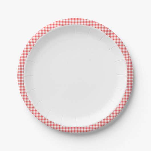 Paper Plate Picnic Red Gingham Birthday Party Pappteller (Vorderseite)