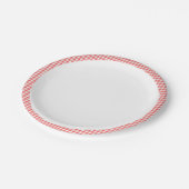 Paper Plate Picnic Red Gingham Birthday Party Pappteller (Schrägansicht)