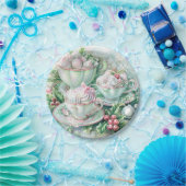 Paper Plate-Pink Victorian Christmas Pappteller (Party)