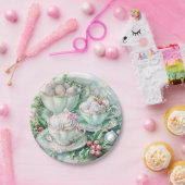 Paper Plate-Pink Victorian Christmas Pappteller (Party)