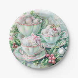 Paper Plate-Pink Victorian Christmas Pappteller