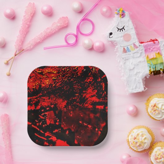 paper plate recycled plastic red texture abstract pappteller (Party)