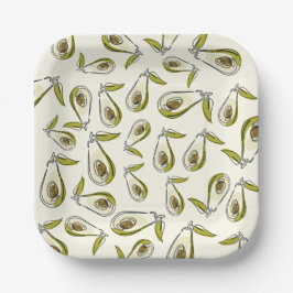 Paper Plate verfügt über einen niedlichen Avocado. Pappteller