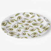 Paper Plate verfügt über einen niedlichen Avocado. Pappteller (Schrägansicht)