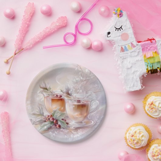 Paper Plate-White Victorian Christmas Pappteller (Party)