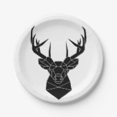 Paper plate with deer / Pappteller mit Hirsch (Vorderseite)