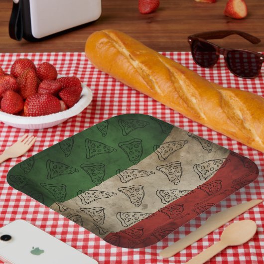 Paper Plate with Italian theme Pappteller (Picknick)