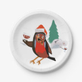 Paper plate with Merry Christmas Robin design Pappteller (Vorderseite)