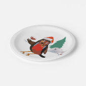 Paper plate with Merry Christmas Robin design Pappteller (Schrägansicht)