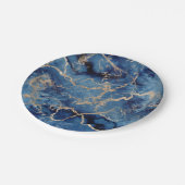Paper Plates 17,8 cm - Blue & Gold Pattern Pappteller (Schrägansicht)