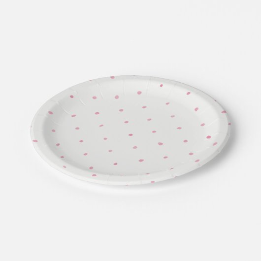Paper Plates 17,8 cm - Pink Dots Pappteller (Schrägansicht)