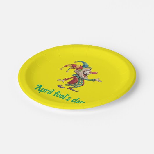 Paper Plates, April fool's Day Clown  Pappteller (Schrägansicht)