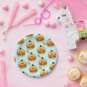 Paper Plates, Blue Hotdog Hamburger Pappteller (Party)