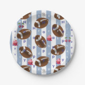 Paper Plates, Blue & White Stripe Birthday Pappteller (Vorderseite)