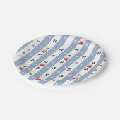 Paper Plates, Blue & White Stripe Birthday Pappteller (Schrägansicht)
