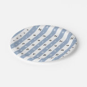Paper Plates, Blue & White Stripe Birthday Pappteller (Schrägansicht)